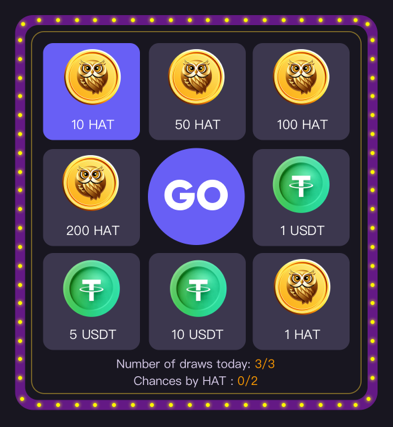 HootArk Daily Lucky Draw screen